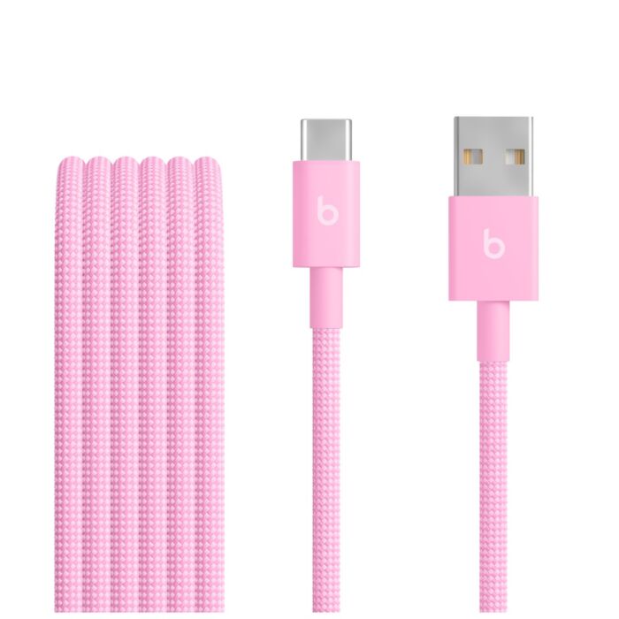 כבל טעינה ארוג Apple Beats USB-A to USB-C Woven Cable (1.5m) - Power Pink - MK8R4ZM/A
