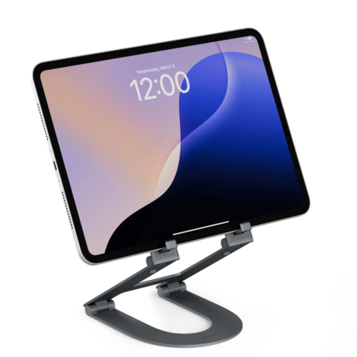 מעמד מתכוונן לאייפד Twelve South Curve Mini - Adjustable Metal Stand for iPads (Slate) - 810189130050