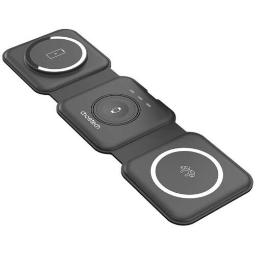 Choetech משטח טעינה אלחוטית מתקפל 3 ב-1 Choetech MagSafe Wireless 3 in 1 folding charging station Black XX-T588-F-CCBK
