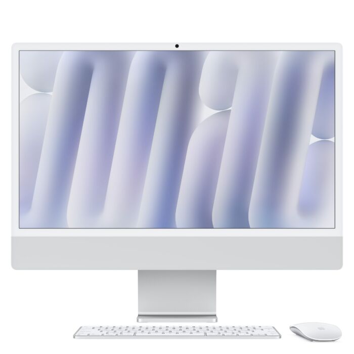 איימק Apple iMac 24" Retina 4.5K Z1E2-CTO4 Standard glass, M4 8C CPU 8C GPU, 24GB, 512GB, No Ethernet, Magic Mouse, Magic Keyboard, Two Thunderbolt 4 ports, Silver