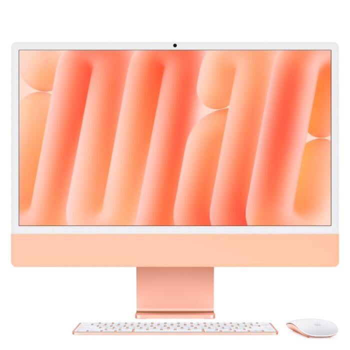 איימק Apple iMac 24" Retina 4.5K Z1E8-CTO17 Standard glass, M4 8C CPU 8C GPU, 24GB, 1TB, No Ethernet, Magic Trackpad, Magic Keyboard, Two Thunderbolt 4 ports, Orange
