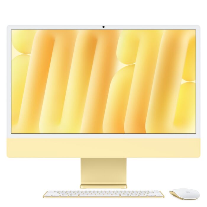 איימק Apple iMac 24" Retina 4.5K Z1EK-CTO39 Nano-texture glass, M4 10C CPU 10C GPU, 16GB, 512GB, Gigabit Ethernet, Magic Mouse, Magic Keyboard with Touch ID and Numeric, Four Thunderbolt 4 ports, Yellow