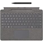 מקלדת לטאבלט Microsoft Surface Pro Signature Type Cover + Slim Pen bundle Platinum - 8X8-00164