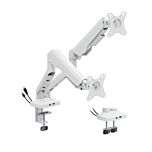זרוע למסכים LUMI FlexPrecision Cost-Effective Mechanical Spring Dual Monitor Arm with USB Ports (Matte White & White) - 90902-807-88