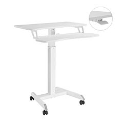 עמדת עבודה ניידת LUMI Height Adjustable Mobile Workstation with Dual Platform (Matte White) - 90902-801-60