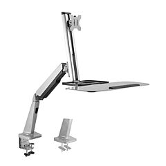 מתאם עמידה לשולחן LUMI Classic Gas Spring Floating Sit-Stand Desk Converter with Single Monitor Mount - 90902-806-63