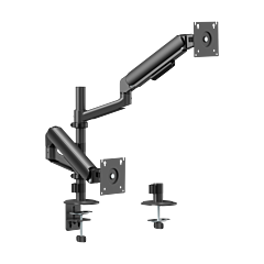 זרוע למסכים LUMI Simplicity Economical Gas Spring Pole-Mounted Dual-Screen Monitor Arm (Matte Black) - 90902-817-18