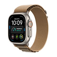 שעון אפל Apple Watch Ultra 4 MJAE4KS/A GPS + Cellular 49mm Natural Titanium Case with Desert Alpine Loop - S