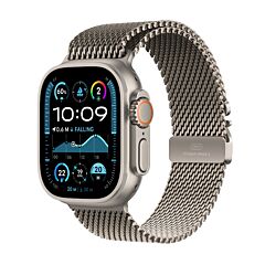 שעון אפל Apple Watch Ultra 2 MX5T3HB/A GPS + Cellular 49mm Natural Titanium Case with Natural Titanium Milanese Loop - L