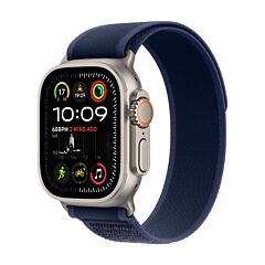 שעון אפל Apple Watch Ultra 2 MX4L3HB/A GPS + Cellular 49mm Natural Titanium Case with Blue Trail Loop - M/L