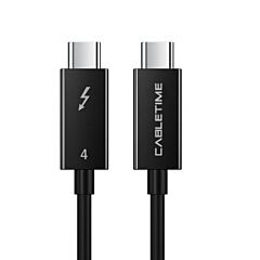 כבל Cabletime Thunderbolt 4 140Gbps 8K 60Hz 100W Cable 2.5M C160-U31-TB42.5