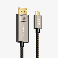 כבל וידאו Cabletime Bi-Directional USB-C to DisplayPort Cable, 8K@60Hz, 4K@144Hz, 1m (Black) - CT-CBD8K-ZG1