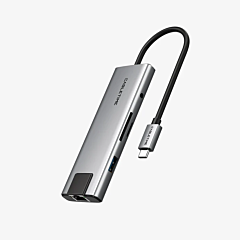 רכזת USB-C רב יציאות CableTime 9-in-1 USB-C Hub with 4K HDMI Charging Ethernet Audio Jack - CT-HBP3-AG9