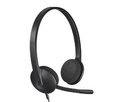 אוזניות חוטיות לוג'יטק Logitech H340 USB Computer Headset with Microphone - 981-000475