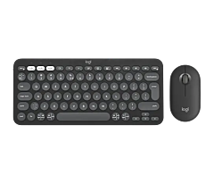 סט מקלדת ועכבר אלחוטיים לוג'יטק Logitech Pebble 2 Combo (Tonal Graphite, US International) - 920-012239
