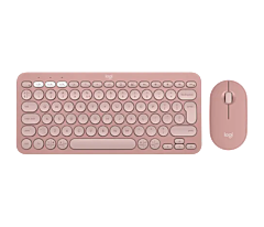 סט מקלדת ועכבר אלחוטיים לוג'יטק Logitech Pebble 2 Combo (Tonal Rose, US International) - 920-012241