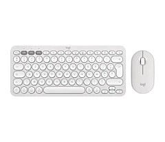 סט מקלדת ועכבר אלחוטיים לוג'יטק Logitech Pebble 2 Combo (Tonal White, US International) - 920-012240