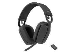 אוזניות אלחוטיות לוג'יטק Logitech Zone Vibe Wireless Headset Teams Version, with Receiver (Graphite) - 981-001157