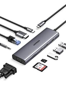 מפצל UGREEN Multiport 10 in 1 100W PD 4K 30Hz HDMI Gray - CM498-15601