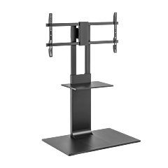 LUMI Heavy-Duty Modern TV Floor Stand With Equipment Shelf