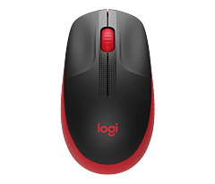 Logitech M190 Full-Size Wireless Mouse (Red)