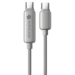כבל טעינה Miracase MTCD240W 1.2m USB-C to USB-C Braided Cable with Digital Display (240W) (Gray)