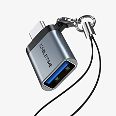 מתאם חיבור Cabletime USB-C Male to USB-A 3.0 Female OTG Adapter - CT-OTG-CMAF-ABL