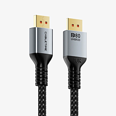כבל וידאו Cabletime DisplayPort 2.1 Cable, 80Gbps, 16K@60Hz, 8K@120Hz, 4K@240Hz, 3m (Black) - CT-DP16K-AG3