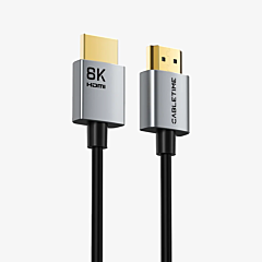 כבל וידאו Cabletime Slim HDMI 2.1 Cable, 48Gbps, 8K@60Hz, 1m (Black) - CT-SHD8K-AG1