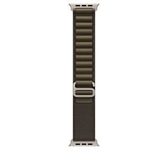 רצועות לשעונים Apple 49mm Dark Olive Alpine Loop - Small - Natural Titanium Finish - MK794ZM/A