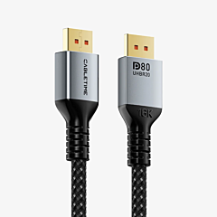 כבל וידאו Cabletime DisplayPort 2.1 Cable, 80Gbps, 16K@60Hz, 8K@120Hz, 4K@240Hz, 2m (Black) - CT-DP16K-AG2