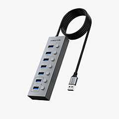 Cabletime 7-Port Powered USB 3.0 Hub, 1m Cable