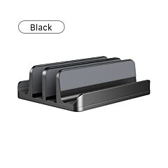 מעמד אנכי כפול למחשב נייד Cabletime Aluminum Dual Vertical Stand Holder For Laptop (Black) - CT-VLP02-AB