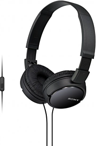  אוזניות חוטיות עם מיקרופון סוני SONY Wired On-Ear Headphones with Microphone Black MDR-ZX110APB