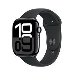 שעון אפל Apple Watch Series 10 MWWE3QI/A GPS 42mm Jet Black Aluminum Case with Black Sport Band - S/M