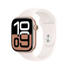 שעון אפל Apple Watch Series 10 MWWU3QI/A GPS 46mm Rose Gold Aluminum Case with Light Blush Sport Band - M/L