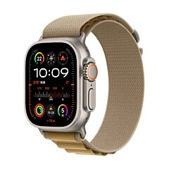 שעון אפל Apple Watch Ultra 2 MX4F3HB/A GPS + Cellular 49mm Natural Titanium Case with Tan Alpine Loop - Medium