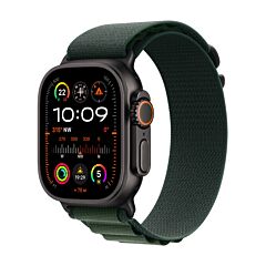 שעון אפל Apple Watch Ultra 2 MX4R3HB/A GPS + Cellular 49mm Black Titanium Case with Dark Green Alpine Loop - Medium