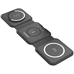 Choetech משטח טעינה אלחוטית מתקפל 3 ב-1 Choetech MagSafe Wireless 3 in 1 folding charging station Black XX-T588-F-CCBK